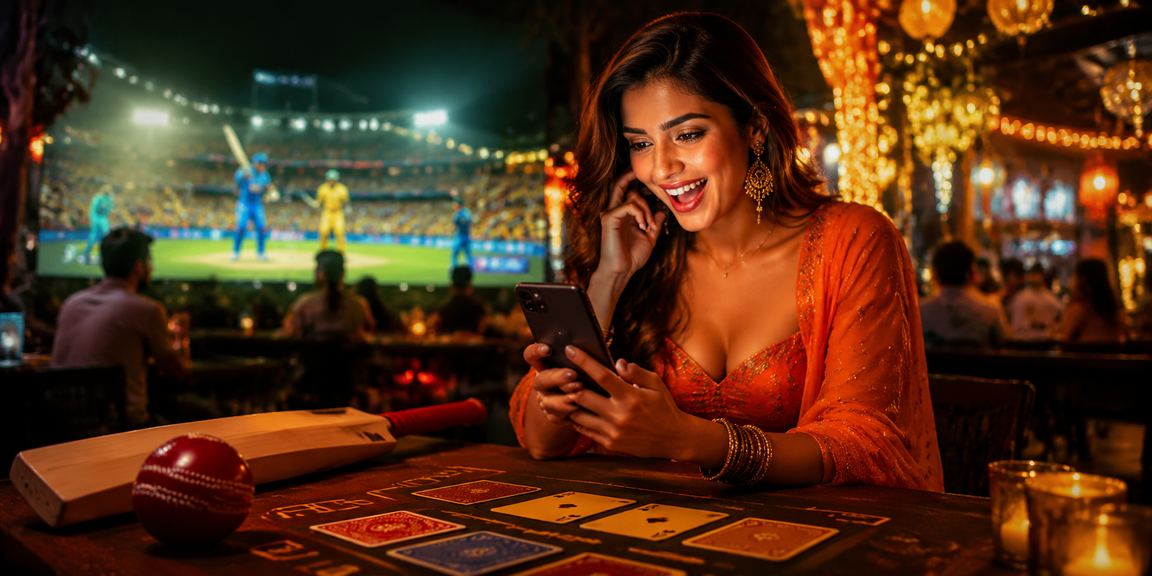 Cricket betting scene in India night market